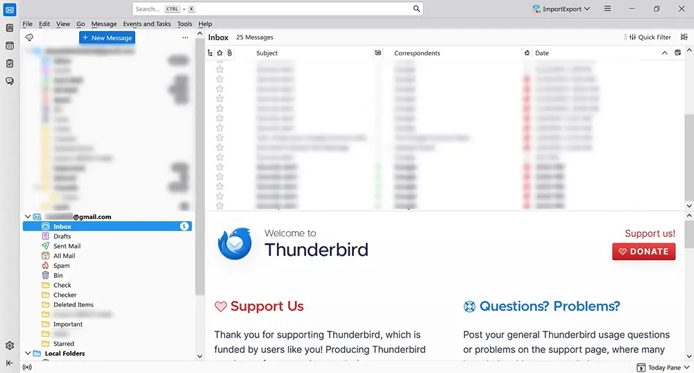 Gmail mailbox in Thunderbird